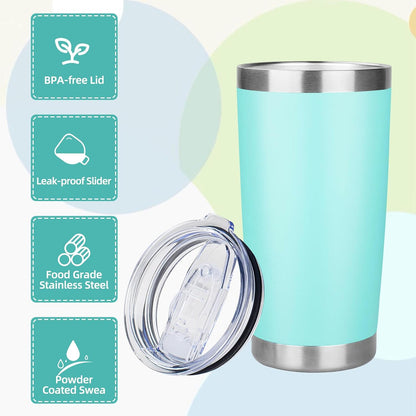 20oz Tumbler Insulated Tumbler with Sliding Lid,(Yellow, 1pack | 304 Stainless Steel,Travel Coffee Tumbler,Double Wall Vacuum,Gifts for Christmas Women Men School Home Office
