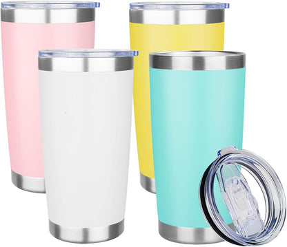 20oz Tumbler Insulated Tumbler with Sliding Lid,(Yellow, 1pack | 304 Stainless Steel,Travel Coffee Tumbler,Double Wall Vacuum,Gifts for Christmas Women Men School Home Office
