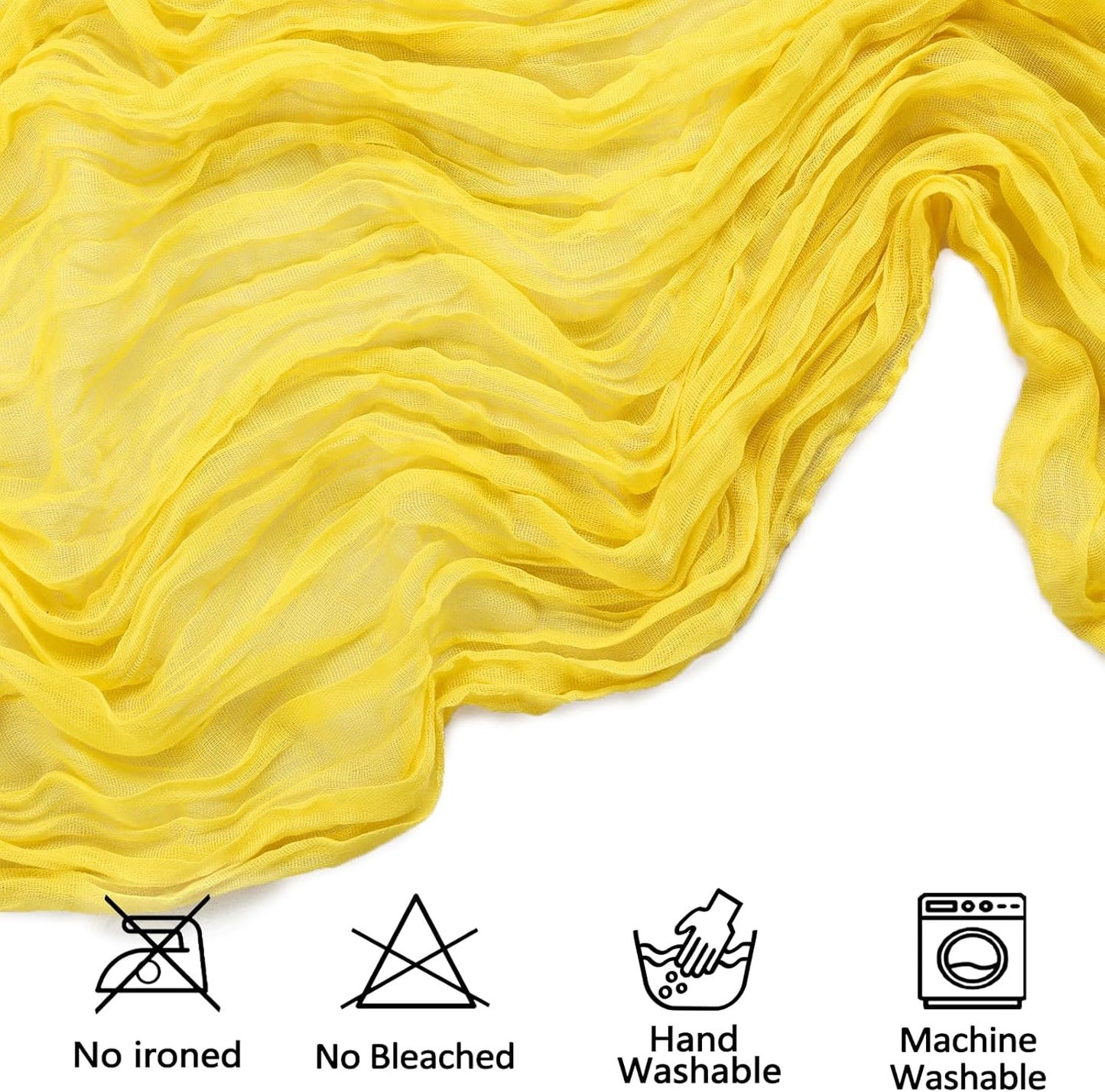 6 Pack Lemon Yellow Cheesecloth Table Runner 35x120 Inch Gauze Rustic Boho Table Runner 10FT Cheese Cloth for Summer Wedding Decor Birthday Party Bridal Baby Shower Table Decoration