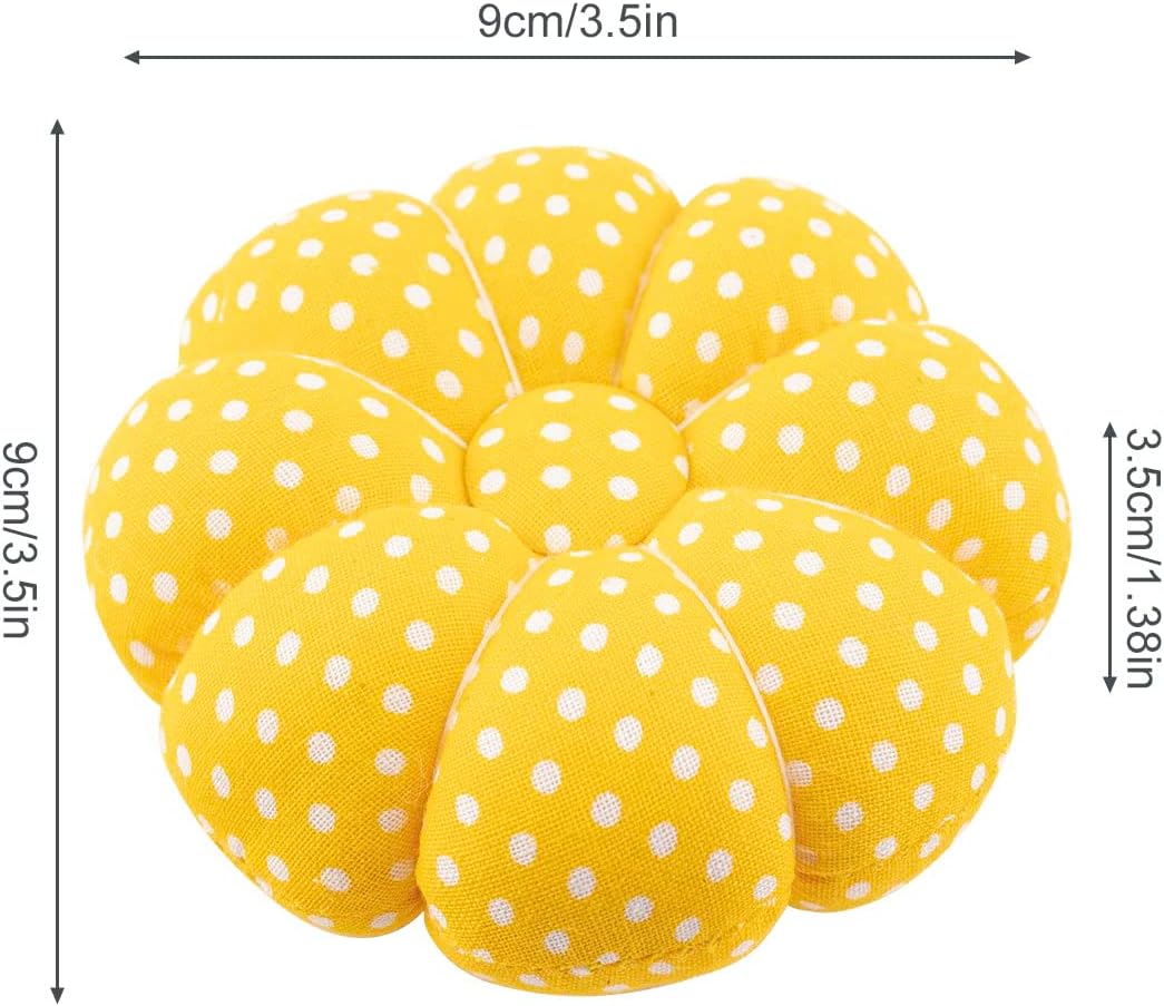 Pin Cushions Wrist Pins Cushions with Elastic Strap Pumpkin Needle for Sewing Cushion Pincushions for Needlework or DIY Crafts(Yellow）