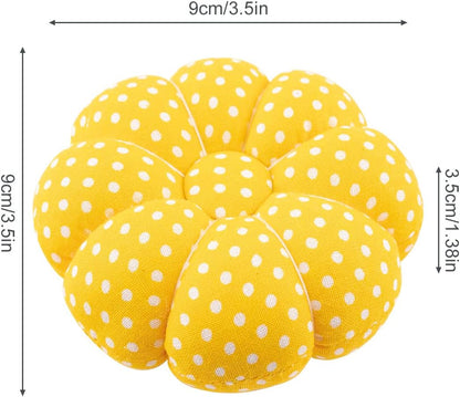 Pin Cushions Wrist Pins Cushions with Elastic Strap Pumpkin Needle for Sewing Cushion Pincushions for Needlework or DIY Crafts(Yellow）