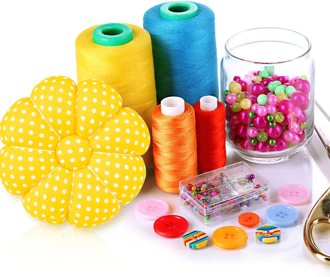 Pin Cushions Wrist Pins Cushions with Elastic Strap Pumpkin Needle for Sewing Cushion Pincushions for Needlework or DIY Crafts(Yellow）