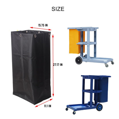 Replacement Janitorial Cart Bag-16 x 11 x 27inches, High Capacity Waterproof Thickened Housekeeping Commercial Janitorial Cleaning Cart Bag with 6 Brass Grommets - 23 Gallon (Yellow)