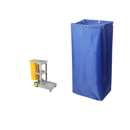 Replacement Janitorial Cart Bag-16 x 11 x 27inches, High Capacity Waterproof Thickened Housekeeping Commercial Janitorial Cleaning Cart Bag with 6 Brass Grommets - 23 Gallon (Yellow)