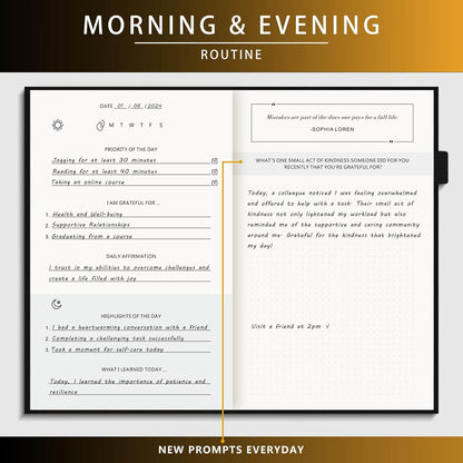 Self-Mastery Journal for Men - Gratitude and Productivity Journal for More Happiness, Positivity, Growth, Mindfulness, Self Care and Reflection - Guided Inspirational Journals for Men (Yellow)