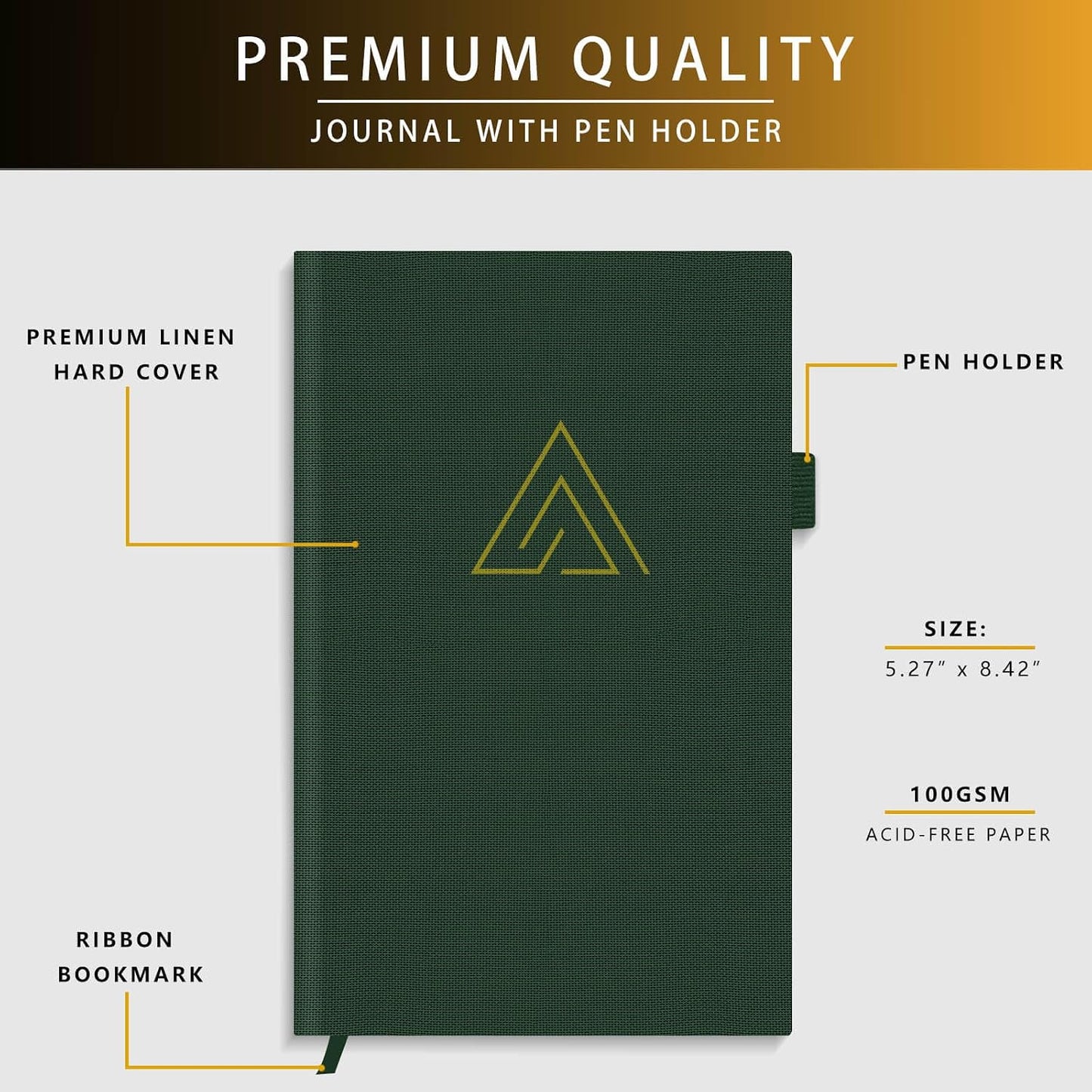 Self-Mastery Journal for Men - Gratitude and Productivity Journal for More Happiness, Positivity, Growth, Mindfulness, Self Care and Reflection - Guided Inspirational Journals for Men (Yellow)