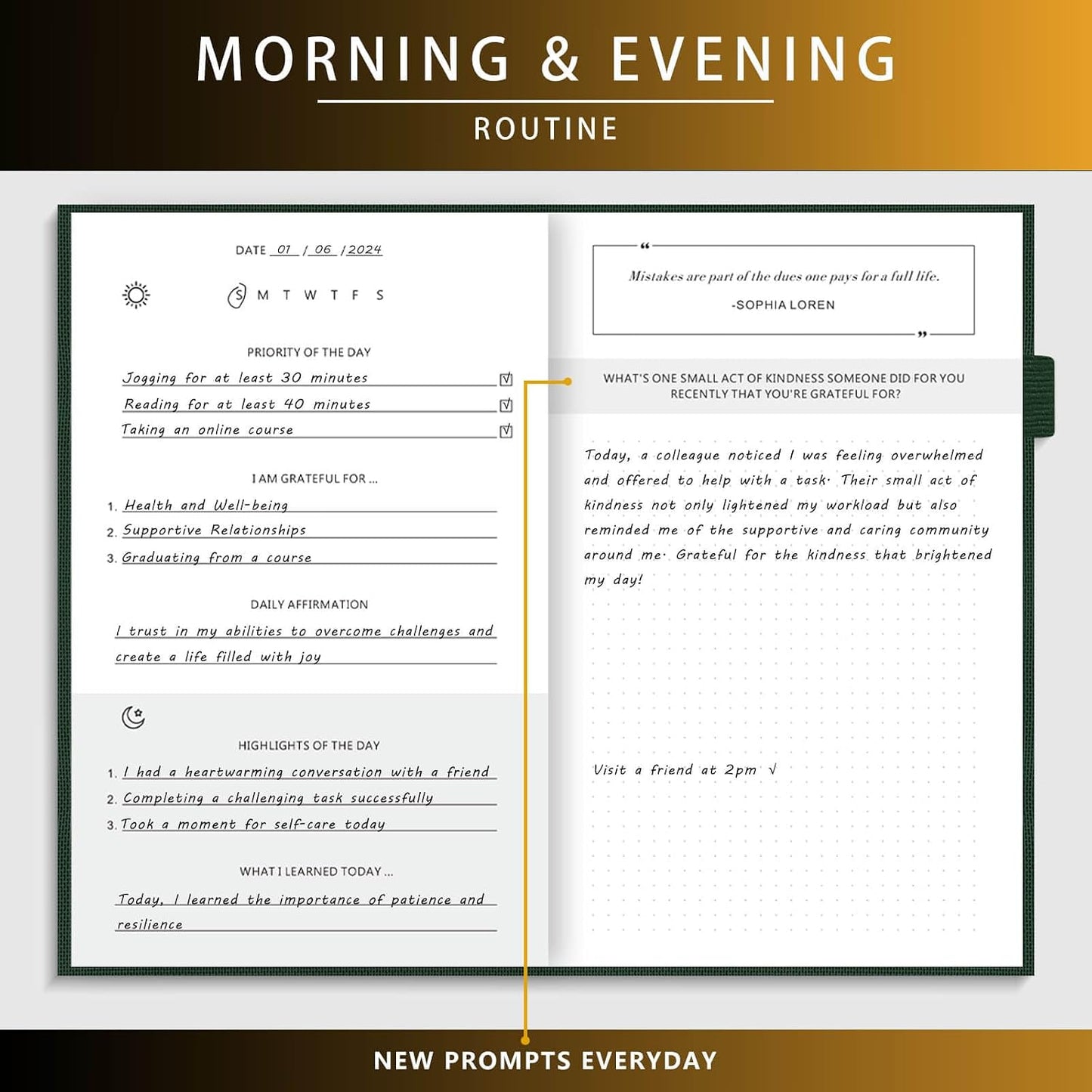 Self-Mastery Journal for Men - Gratitude and Productivity Journal for More Happiness, Positivity, Growth, Mindfulness, Self Care and Reflection - Guided Inspirational Journals for Men (Yellow)