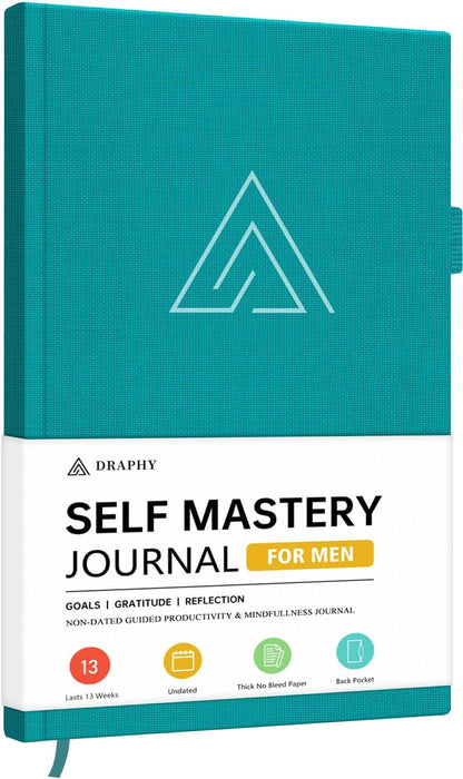 Self-Mastery Journal for Men - Gratitude and Productivity Journal for More Happiness, Positivity, Growth, Mindfulness, Self Care and Reflection - Guided Inspirational Journals for Men (Yellow)