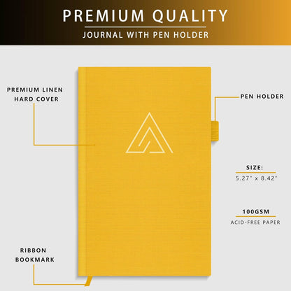 Self-Mastery Journal for Men - Gratitude and Productivity Journal for More Happiness, Positivity, Growth, Mindfulness, Self Care and Reflection - Guided Inspirational Journals for Men (Yellow)