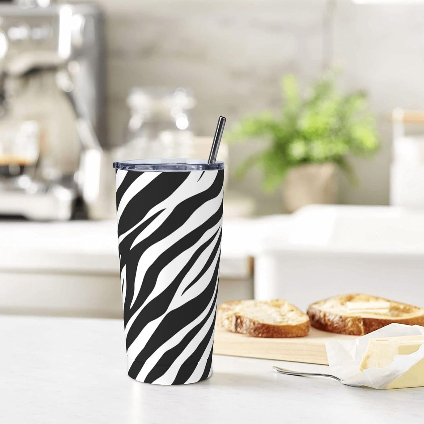 Lemon Tumbler 20oz Green Leaves Stainless Steel Insulated Tumblers with Lid and Straw Travel Coffee Mug Tea Wine Cups Water Bottle Sport Gifts for Women
