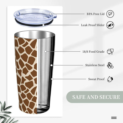 Lemon Tumbler 20oz Green Leaves Stainless Steel Insulated Tumblers with Lid and Straw Travel Coffee Mug Tea Wine Cups Water Bottle Sport Gifts for Women