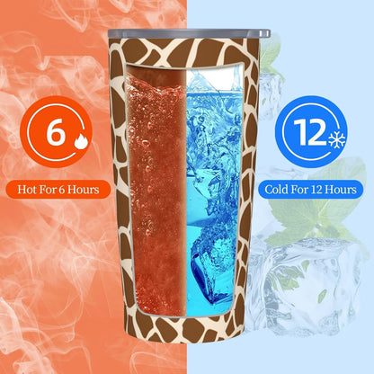 Lemon Tumbler 20oz Green Leaves Stainless Steel Insulated Tumblers with Lid and Straw Travel Coffee Mug Tea Wine Cups Water Bottle Sport Gifts for Women
