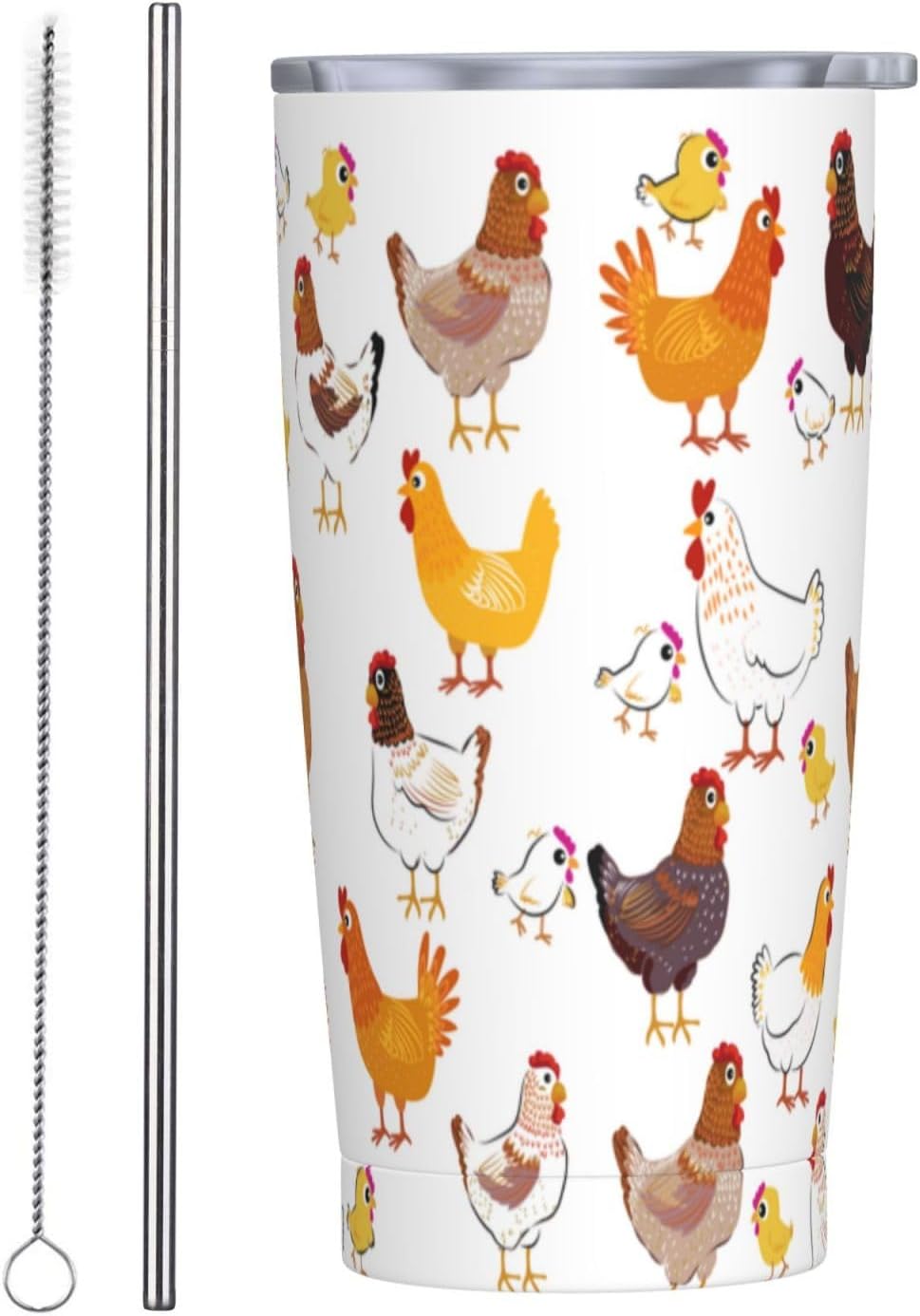 Lemon Tumbler 20oz Green Leaves Stainless Steel Insulated Tumblers with Lid and Straw Travel Coffee Mug Tea Wine Cups Water Bottle Sport Gifts for Women