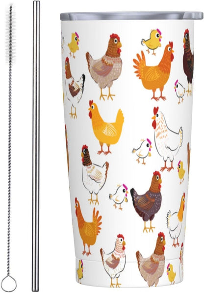 Lemon Tumbler 20oz Green Leaves Stainless Steel Insulated Tumblers with Lid and Straw Travel Coffee Mug Tea Wine Cups Water Bottle Sport Gifts for Women
