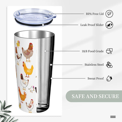 Lemon Tumbler 20oz Green Leaves Stainless Steel Insulated Tumblers with Lid and Straw Travel Coffee Mug Tea Wine Cups Water Bottle Sport Gifts for Women