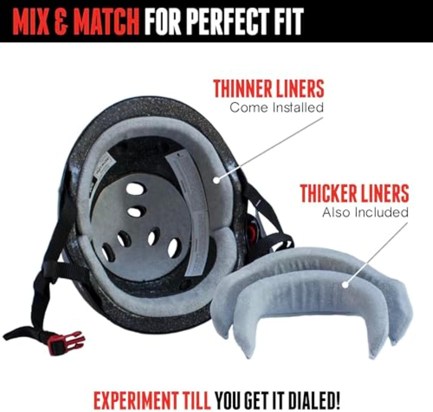 Triple Eight Certified Sweatsaver Helmet for Skateboarding, BMX, Roller Derby, Roller Skating, Inline Skating, Scooter and Bike