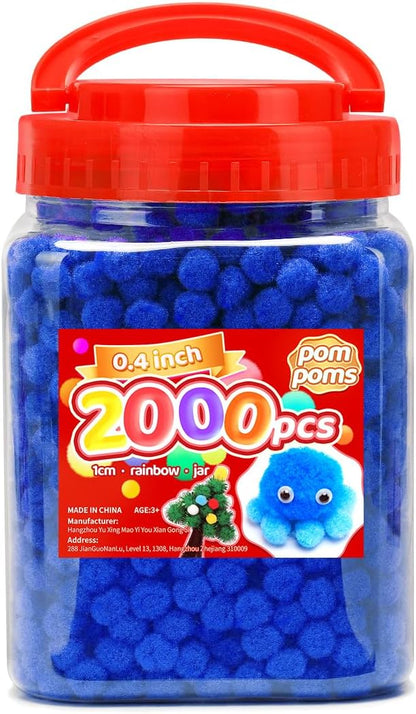 Yellow Pom Poms, 0.4inch(1cm), 2000pcs, Small Size, Pom Poms for Arts and Crafts, Pom Pom Balls, Craft Supplies.
