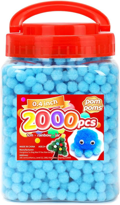 Yellow Pom Poms, 0.4inch(1cm), 2000pcs, Small Size, Pom Poms for Arts and Crafts, Pom Pom Balls, Craft Supplies.