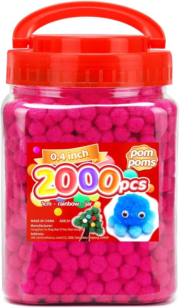 Yellow Pom Poms, 0.4inch(1cm), 2000pcs, Small Size, Pom Poms for Arts and Crafts, Pom Pom Balls, Craft Supplies.