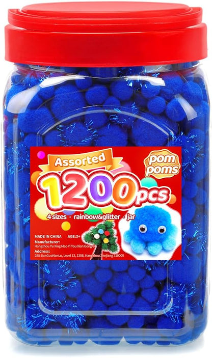 Yellow Pom Poms, 0.4inch(1cm), 2000pcs, Small Size, Pom Poms for Arts and Crafts, Pom Pom Balls, Craft Supplies.