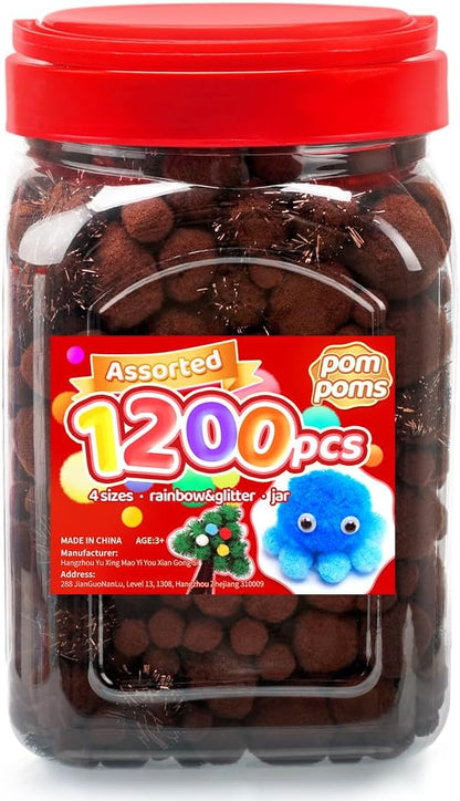 Yellow Pom Poms, 0.4inch(1cm), 2000pcs, Small Size, Pom Poms for Arts and Crafts, Pom Pom Balls, Craft Supplies.