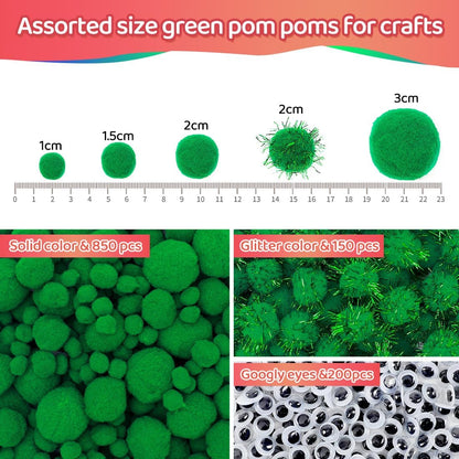 Yellow Pom Poms, 0.4inch(1cm), 2000pcs, Small Size, Pom Poms for Arts and Crafts, Pom Pom Balls, Craft Supplies.