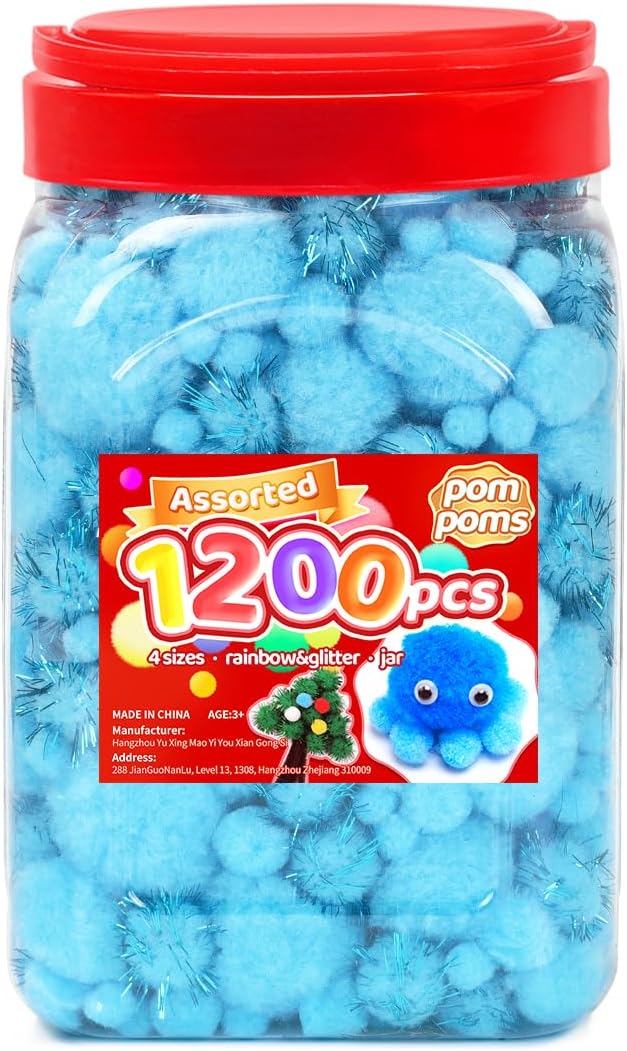 Yellow Pom Poms, 0.4inch(1cm), 2000pcs, Small Size, Pom Poms for Arts and Crafts, Pom Pom Balls, Craft Supplies.