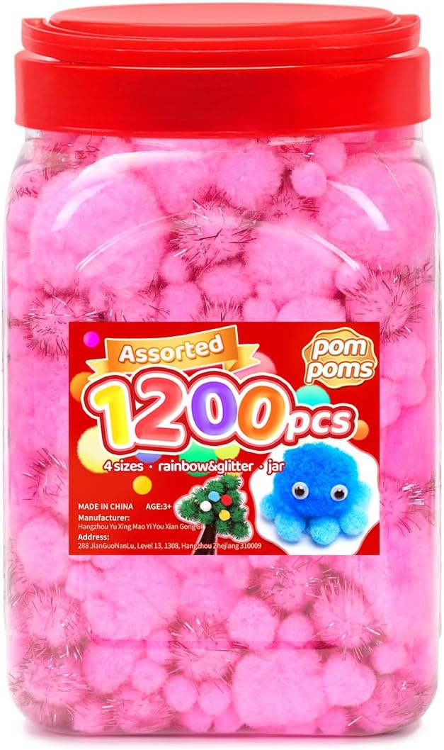 Yellow Pom Poms, 0.4inch(1cm), 2000pcs, Small Size, Pom Poms for Arts and Crafts, Pom Pom Balls, Craft Supplies.