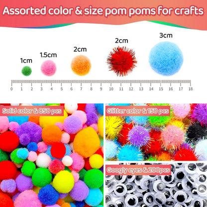 Yellow Pom Poms, 0.4inch(1cm), 2000pcs, Small Size, Pom Poms for Arts and Crafts, Pom Pom Balls, Craft Supplies.