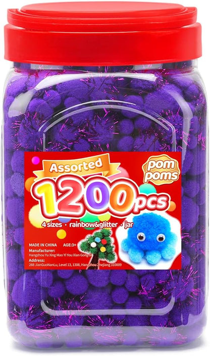 Yellow Pom Poms, 0.4inch(1cm), 2000pcs, Small Size, Pom Poms for Arts and Crafts, Pom Pom Balls, Craft Supplies.