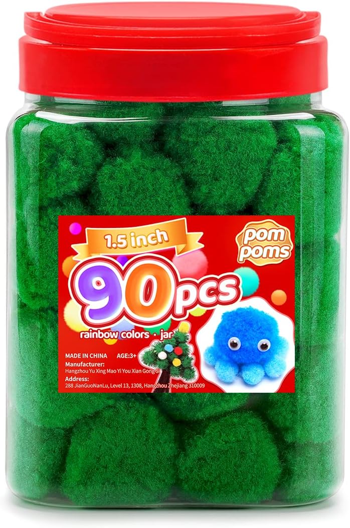 Yellow Pom Poms, 0.4inch(1cm), 2000pcs, Small Size, Pom Poms for Arts and Crafts, Pom Pom Balls, Craft Supplies.