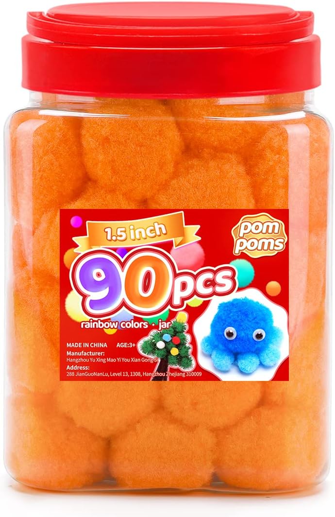Yellow Pom Poms, 0.4inch(1cm), 2000pcs, Small Size, Pom Poms for Arts and Crafts, Pom Pom Balls, Craft Supplies.