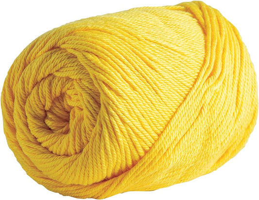 Dishie Yellow Worsted Weight 100% Cotton Yarn for Crocheting | 100g of solid colored yarn in Bumblebee color for dishcloths, machine washable.