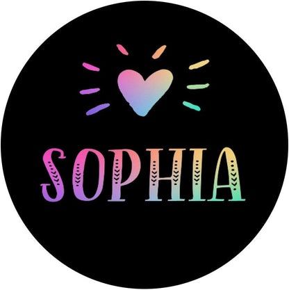 Sophia Gift Heart Rainbow Watercolor Love Name Sophia PopSockets PopGrip: Swappable Grip for Phones & Tablets
