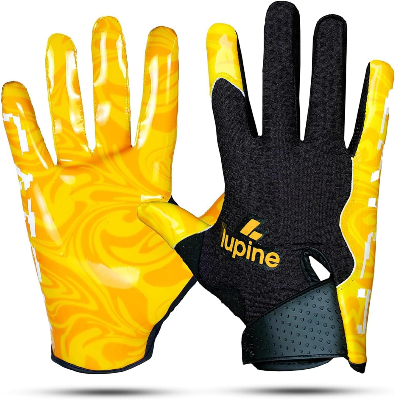 Youth Football Gloves, Sticky Wide Receiver Grip, Adult Sizes | Tacky silicone palm holds wet or dry. Flag and tackle football for boys, girls, men. Machine washable. Kids 8-12 fit.