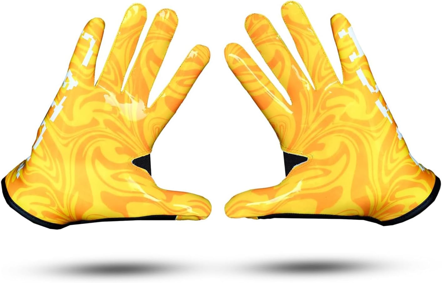 Youth Football Gloves, Sticky Wide Receiver Grip, Adult Sizes | Tacky silicone palm holds wet or dry. Flag and tackle football for boys, girls, men. Machine washable. Kids 8-12 fit.