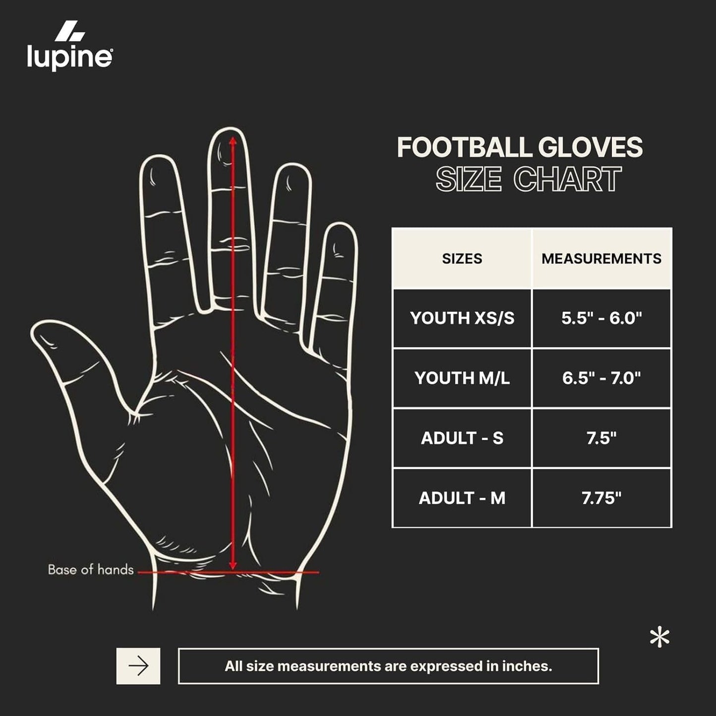 Youth Football Gloves, Sticky Wide Receiver Grip, Adult Sizes | Tacky silicone palm holds wet or dry. Flag and tackle football for boys, girls, men. Machine washable. Kids 8-12 fit.