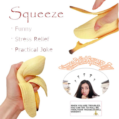 Banana Squishies Stress Relief Soft Scented Simulation Bananas Fruit Squeeze Toys Cute Birthday Gift Novelty Toy