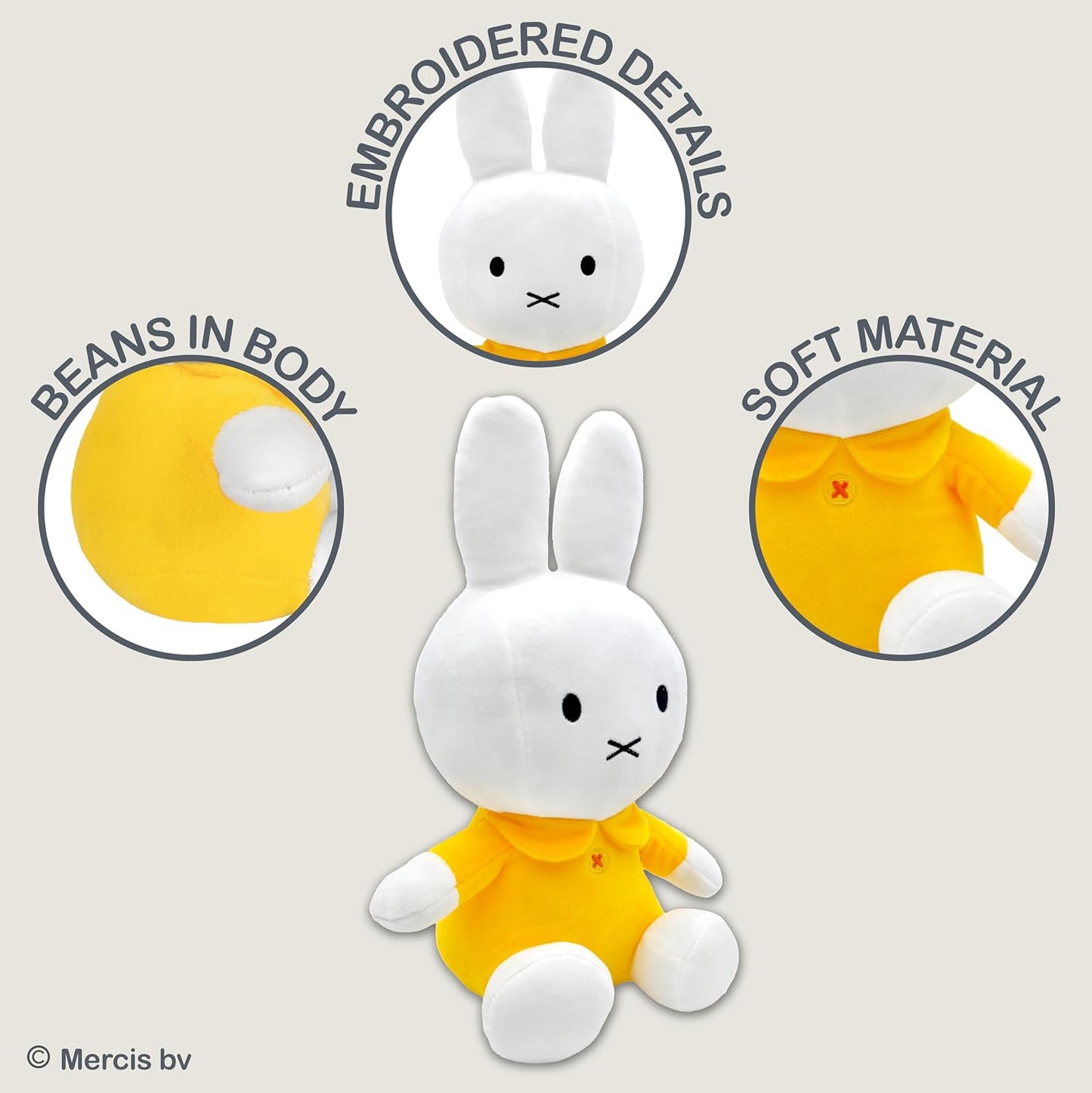 Miffy Plush Toy, 8 Inch Sitting Dutch Bunny Plush from Dick Bruna, Soft Boa Rabbit Bunny Stuffed Animal Plushie Doll for Girls and Boys