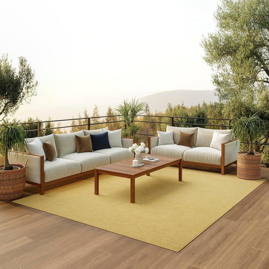 Positano Yellow 8' x 10' Area Rug - Easy Clean, Non Shedding, Bed Room, Living Room, Dining Room, Kitchen (8' x 10')