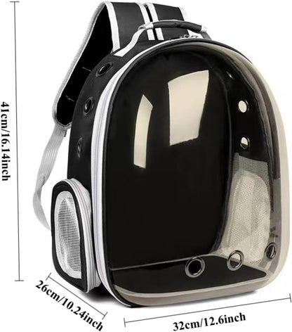 Large Transparent Bubble Cat Backpack Carrier Ventilated with Padded Straps for Travel Hiking (Yellow)