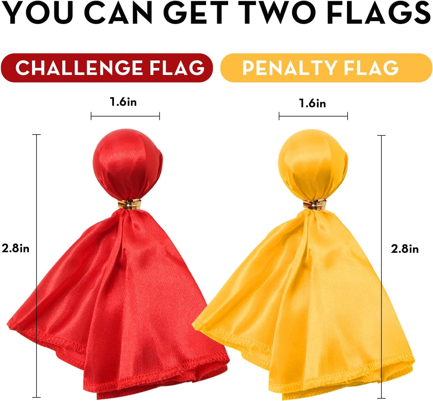VKT 3Pcs Referee Set Football Yellow & Red Penalty Flags and Stainless Steel Whistle for Soccer Ref Umpire Coaches Halloween