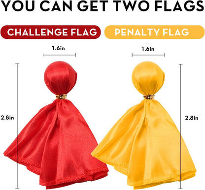 VKT 3Pcs Referee Set Football Yellow & Red Penalty Flags and Stainless Steel Whistle for Soccer Ref Umpire Coaches Halloween