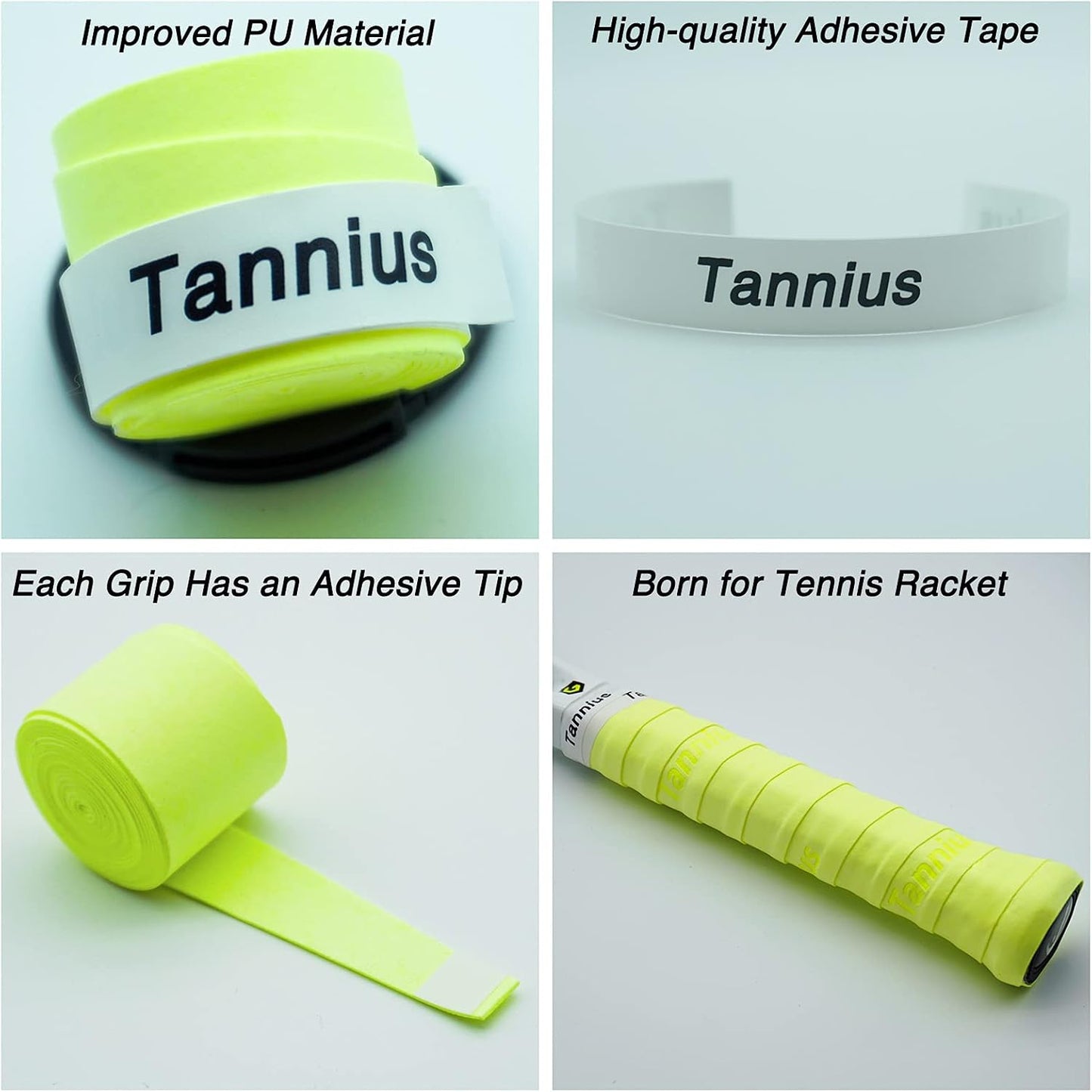 Tennis Racket Grip Tape, (6 or 9 Pack) Dry Feel Tennis Grips, Absorbent and Enhanced Tennis Racquet Overgrip
