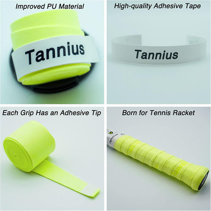 Tennis Racket Grip Tape, (6 or 9 Pack) Dry Feel Tennis Grips, Absorbent and Enhanced Tennis Racquet Overgrip