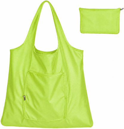 1 Pack Foldable Reusable Grocery Bag (Yellow) | Waterproof Shopping Bag, Tote Bags, Nylon Bags