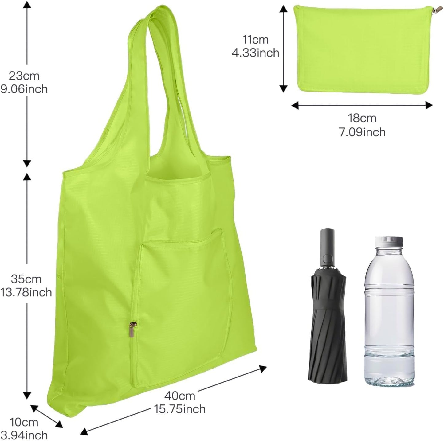 1 Pack Foldable Reusable Grocery Bag (Yellow) | Waterproof Shopping Bag, Tote Bags, Nylon Bags