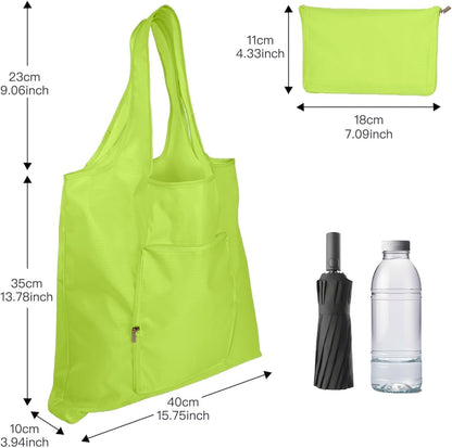 1 Pack Foldable Reusable Grocery Bag (Yellow) | Waterproof Shopping Bag, Tote Bags, Nylon Bags