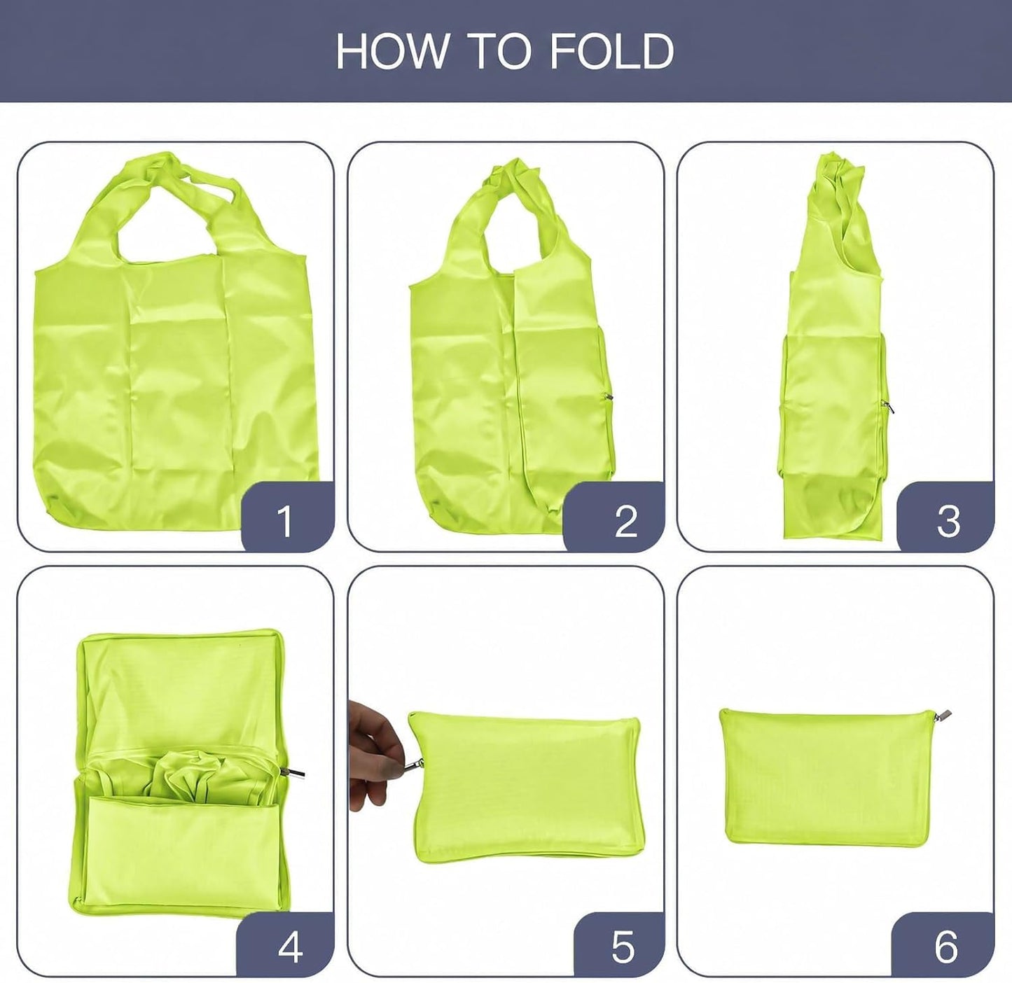 1 Pack Foldable Reusable Grocery Bag (Yellow) | Waterproof Shopping Bag, Tote Bags, Nylon Bags