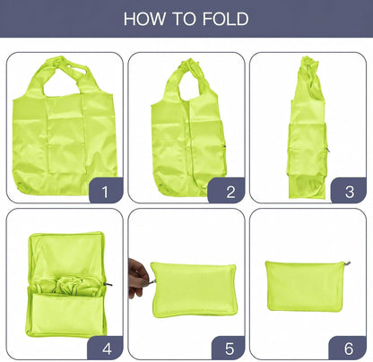 1 Pack Foldable Reusable Grocery Bag (Yellow) | Waterproof Shopping Bag, Tote Bags, Nylon Bags